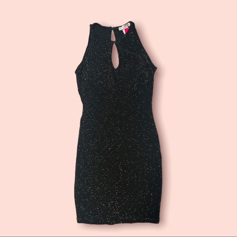 Black Glitter Body-con Dress